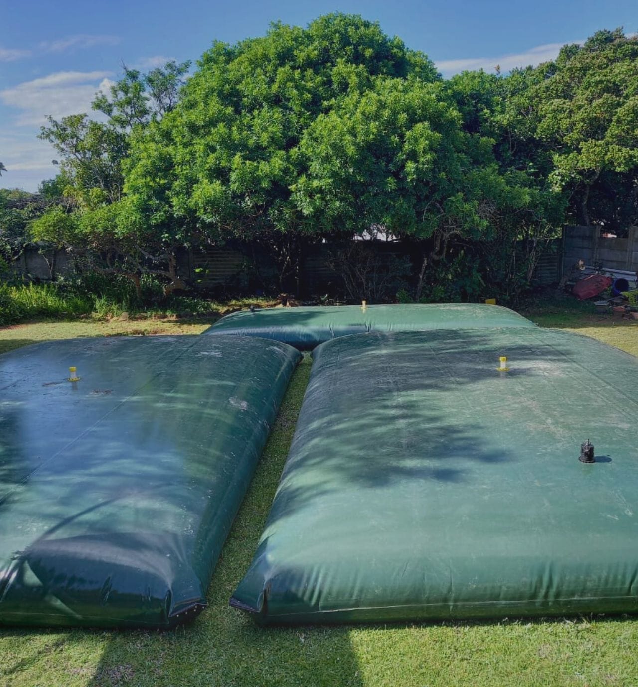 Pillow Bladder Tank in the yard