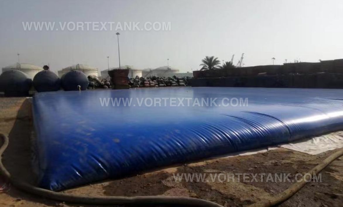 500m3 pillow shape pvc foldable pvc water tank for oily water