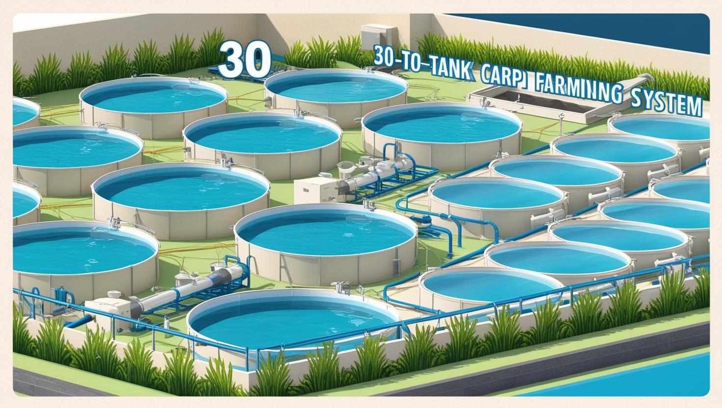 water quality management in 30 tank carp farming systems with round shape tank